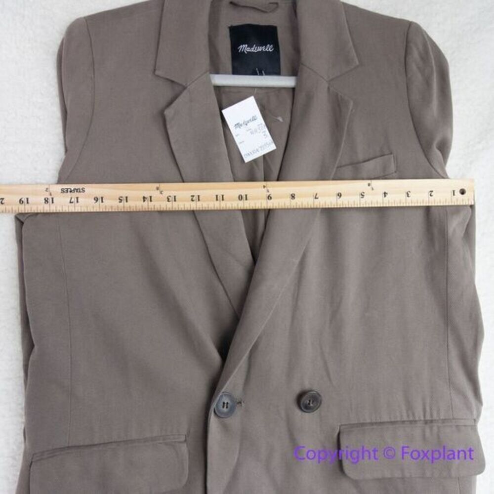 New! Madewell Drapeweave Caldwell Double Breasted Blaze‎ in taupe, size S - Picture 10 of 13